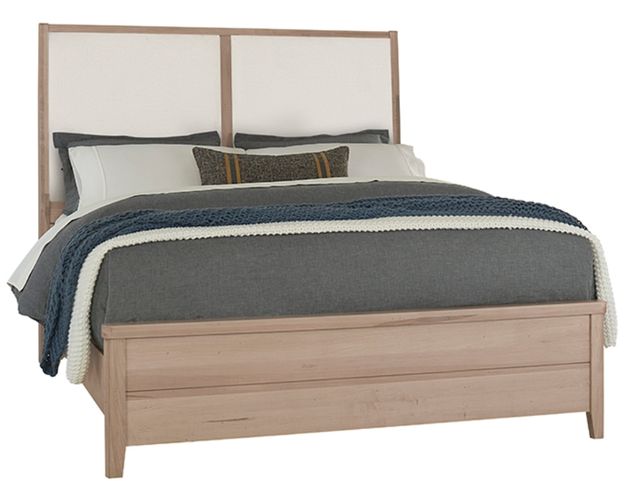 Vaughan-Bassett Woodbridge Clear Maple/White Queen Upholstered Panel Bed-0