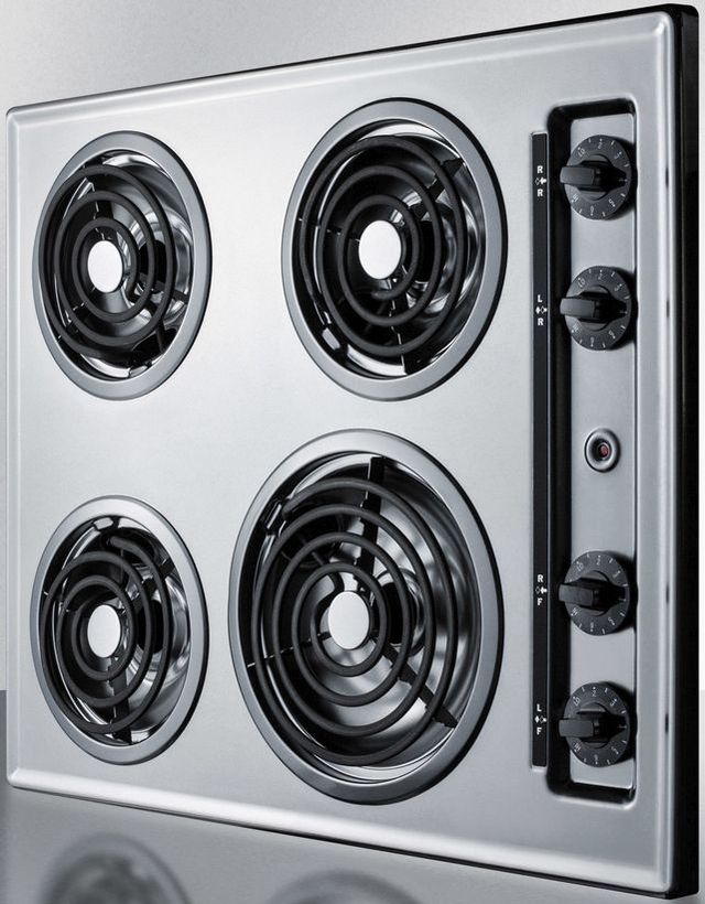 Summit® 24" Chrome Electric Cooktop-1