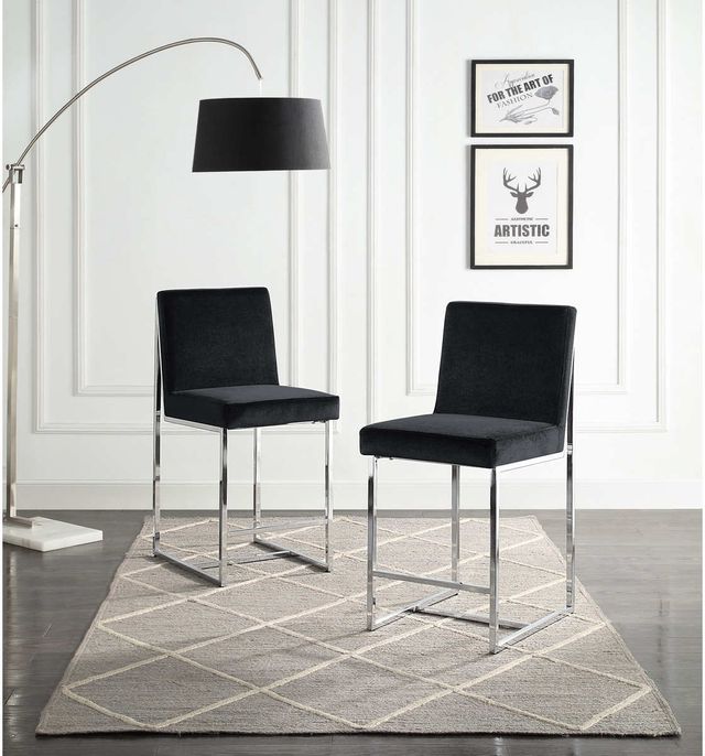 Mazin Furniture Amorra Black/Chrome Counter-Height Chair-3