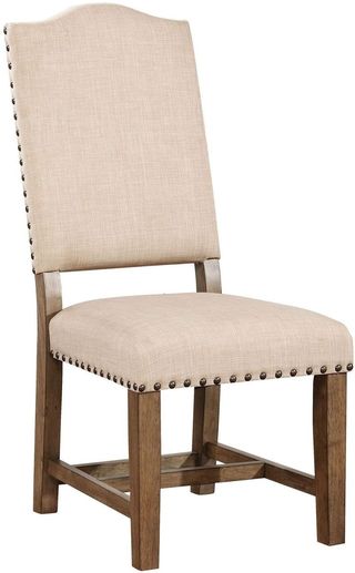 Furniture of America® Julia 2-Piece Beige/Light Oak Dining Side Chair Set