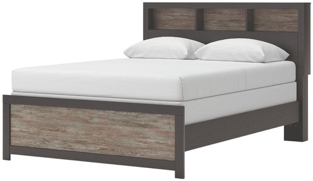 Signature Design by Ashley® Broachmyn Black/Gray Lighted Queen Bookcase Panel Bed-4