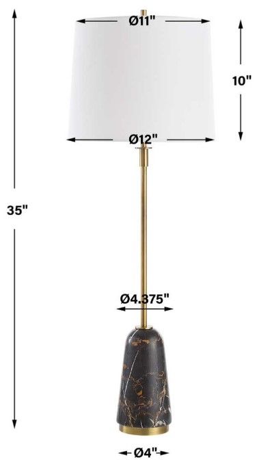 Uttermost® Jenson Brushed Brass/Black Buffet Lamp-2