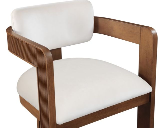 Meridian Furniture Sacha Cream/Walnut Velvet Dining Chair-4