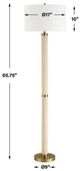 Uttermost® Wessex White Floor Lamp with Antique Brushed Brass Accent-2
