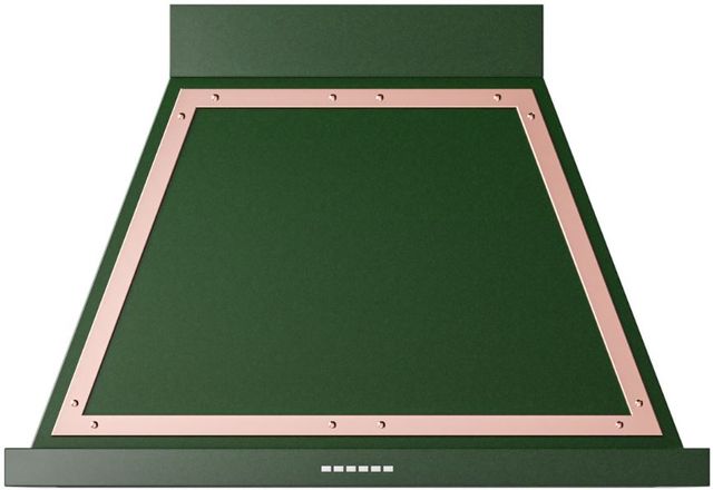 Ilve® Nostalgie II Noblesse 36" Emerald Green Wall Mounted Range Hood with Copper Trim-0