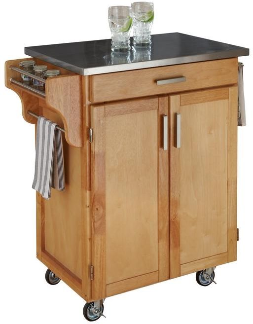 homestyles® Cuisine Cart Cart Natural/Stainless Steel Kitchen Cart-0