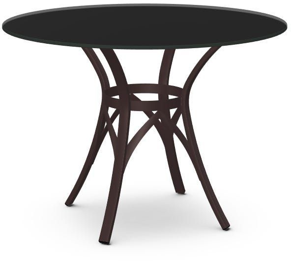Amisco Customizable Kai 42" Black Glass Top Round Table-0