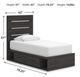 Signature Design by Ashley® Delmorta Dark Gray Youth Twin Storage Panel Bed-2