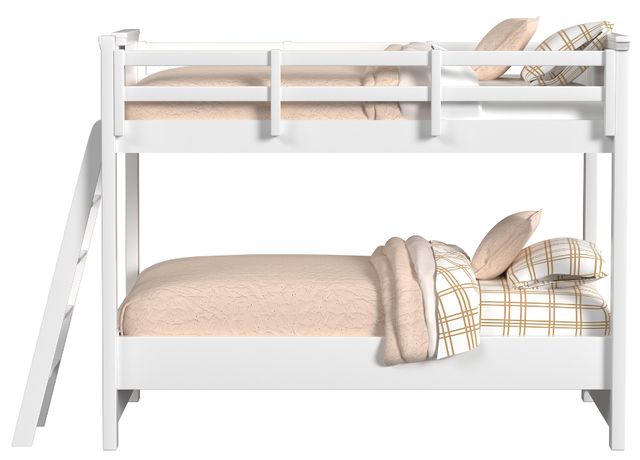 Elements International Hampton Kids White Twin/Twin Loft Bed with Ladder-1