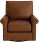 Bassett® Furniture Customizable True Custom® Leather Roll Arm Swivel Chair-1