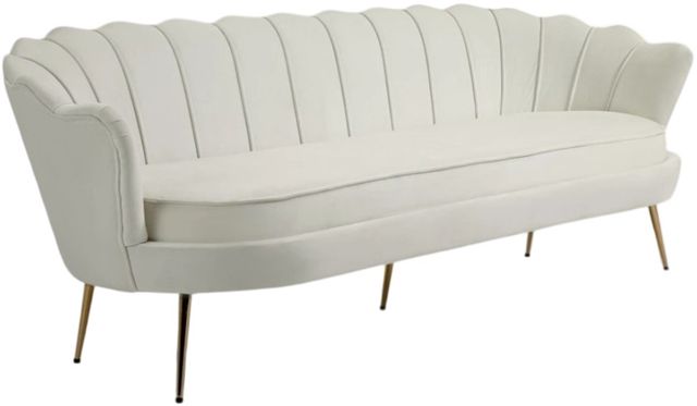 Meridian Furniture Gardenia Cream Velvet Sofa-0