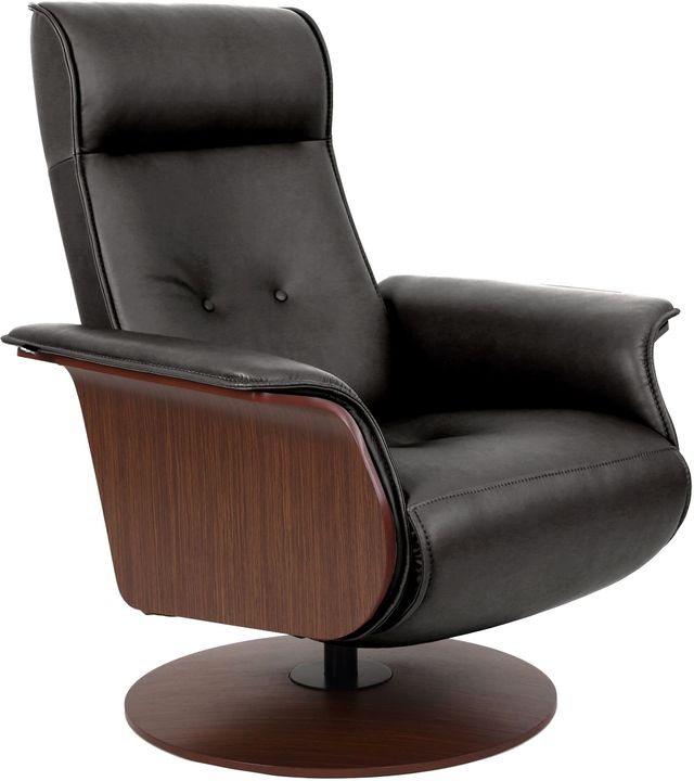 Fjords® Modern Living Hans Black Large Dual Motion Swivel Recliner-0