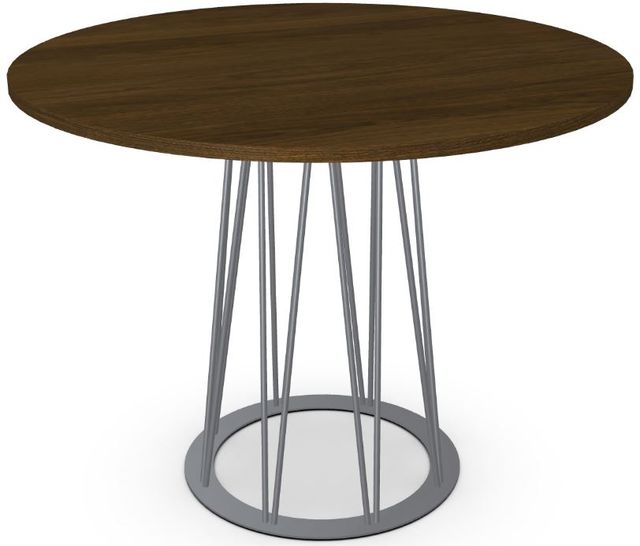 Amisco Customizable Calypso Walnut Veneer Counter Height Table with 48" Tabletop -3