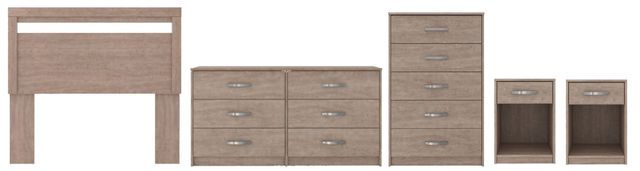 Signature Design by Ashley® Flannia 5-Piece Gray Full Bedroom Set-0