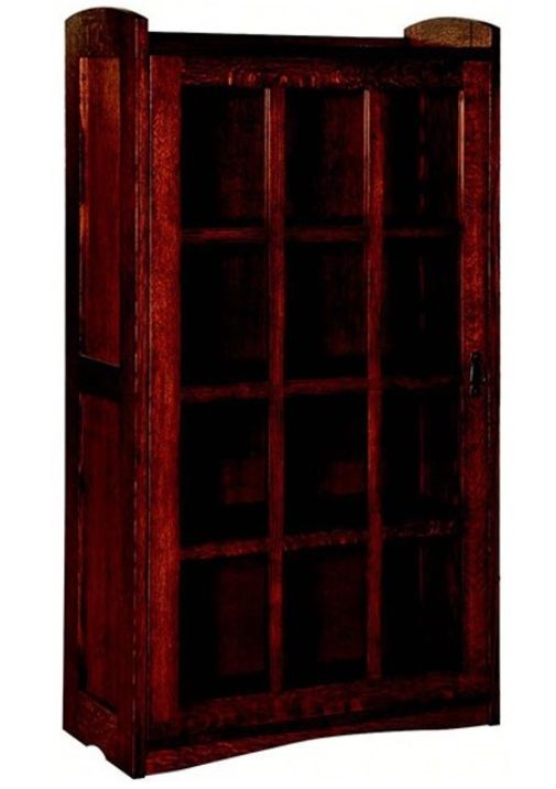 Fusion Designs Customizable Bungalow Mission Single Door Bookcase-0