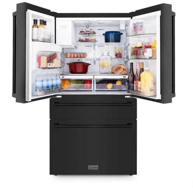 ZLINE 36" 22.5 cu. ft Fingerprint Resistant Black Stainless Steel 4-Door French Door Refrigerator with Ice Maker and Water Filter -4