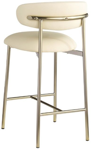 Meridian Furniture Lupita Cream/Brushed Gold Counter Stool-3