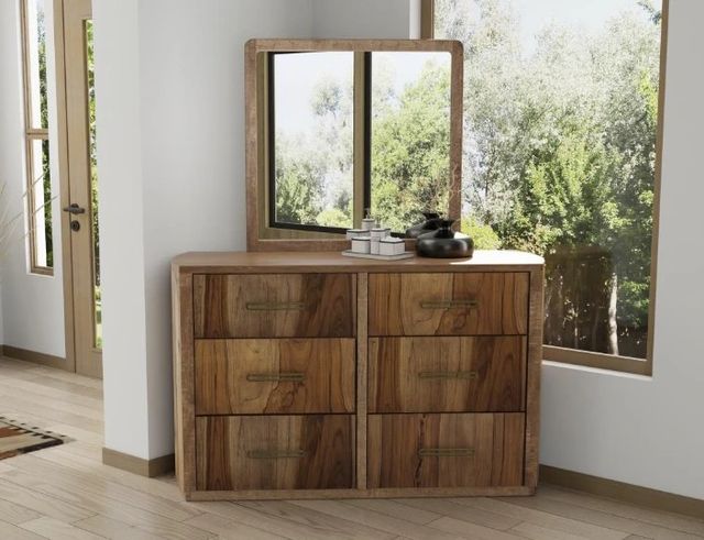 International Furniture Direct Balam Stained Brown Dresser-1