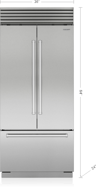 Sub-Zero® Classic Series 36" 20.5 Cu. Ft. Stainless Steel French Door Refrigerator-3
