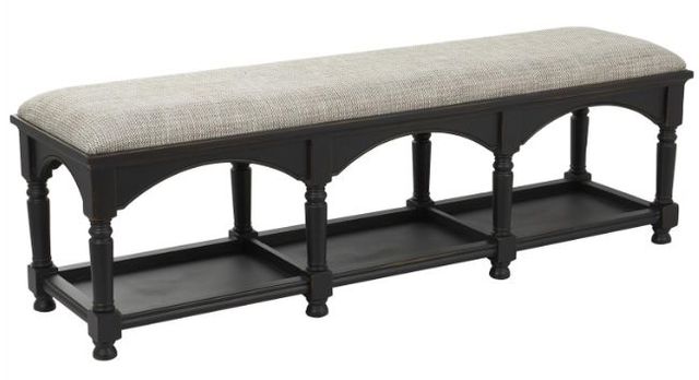Deco Marche Black Fabric Storage Bench-0