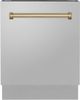 ZLINE Autograph Edition 24" Stainless Steel Built In Dishwasher with Champagne Bronze Handle-0