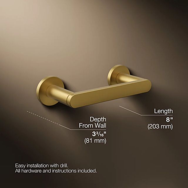 KOHLER® Composed® Vibrant Brushed Moderne Brass Pivoting Toilet Paper Holder-4