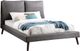 Mazin Furniture Hadley Grey King Platform Upholstered Bed with 2 USB Charging Ports-0
