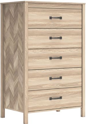 Front view of the Signature Design by Ashley® Battelle Tan Chest