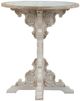 A & B Home Glass Top 24"D Side Table with Weathered White Pedestal -1