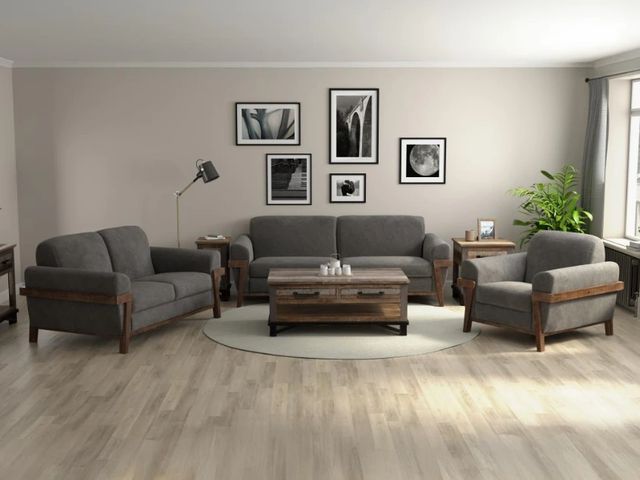 International Furniture Direct Loft Brown Gray Accent Chair-1