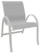 Telescope Casual Aruba Abalone/Snow Aluminum/Fabric Outdoor Sling Stacking Arm Chair-0