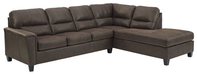 Signature Design by Ashley® Navi 2-Piece Chestnut Right-Arm Facing Sofa Sectional and Chaise-0