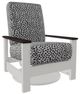 Telescope Casual Leeward Agra Classic/Snow Fabric/Polymer Outdoor Cushion Swivel Hidden Rocker with Chestnut Rustic Arms-0