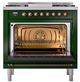 Ilve® Nostalgie II Noblesse 36'' Emerald Green Pro Style Dual Fuel Range with Burnished Trim-2