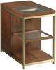 Hammary® Jenkins Deep Auburn Chairside Table with Brass Metal Frame-3