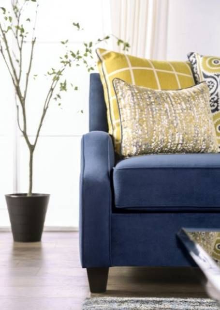 Furniture of America® West Brompton 2-Piece Navy Living Room Sitting Set-3