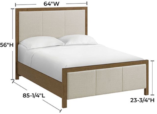 Whittier Wood® Furniture Bailey Nutmeg Queen Upholstered Panel Bed-1