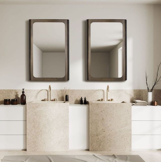 Uttermost® Fischer Gold Bronze Curved Edge Mirror-1