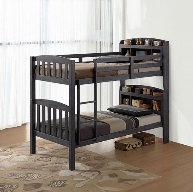 Furniture of America® Stutsman Stain Gray Twin/Twin Bunk Bed-1