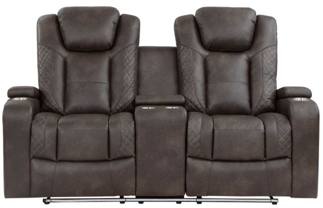 Homelegance® Tabor Brownish Gray Power Reclining Loveseat-2