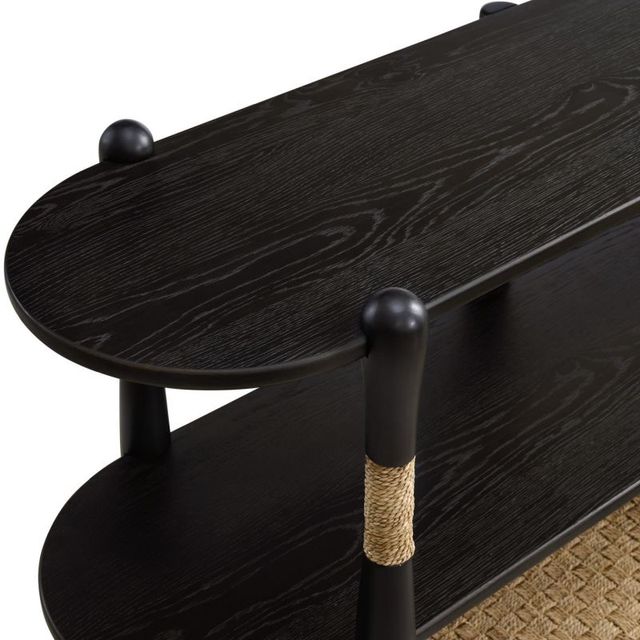 Martin Svensson Seagrass & Wood Smoked Sofa Table-4