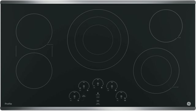 GE Profile™ Series 36" Black with Stainless Steel Electric Cooktop-0