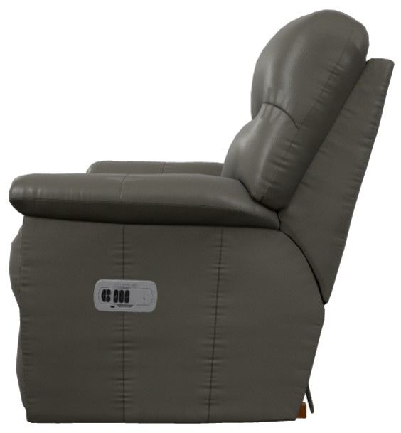 La-Z-Boy® James Charcoal Leather Power Rocking Recliner with Headrest-3