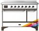 Ilve® Majestic III 48" Custom Pro Style Induction Range with Solid Door and Burnished Trim-0