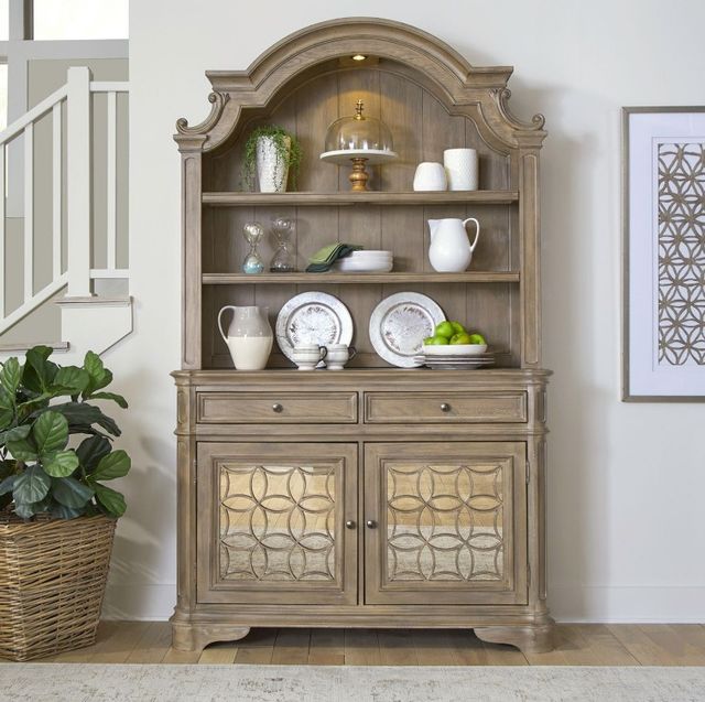Liberty Furniture Magnolia Manor Weathered Bisque Hutch and Buffet-1