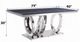 ACME Furniture Nasir Gray Dining Table with Mirrored Silver Base-3
