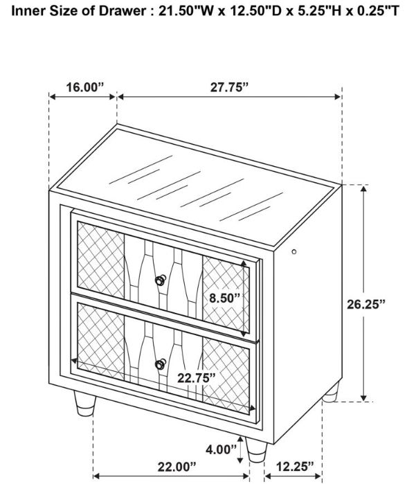 Coaster®  Lorient Black Nightstand-2