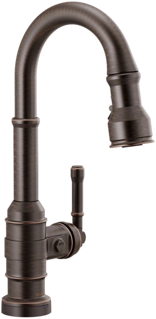 Delta Broderick® Venetian Bronze Touch2O® Bar/Prep Faucet with Touchless Technology-0
