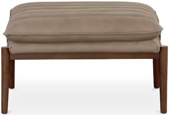 Bassett® Furniture Ellis Leather Beige Ottoman-1