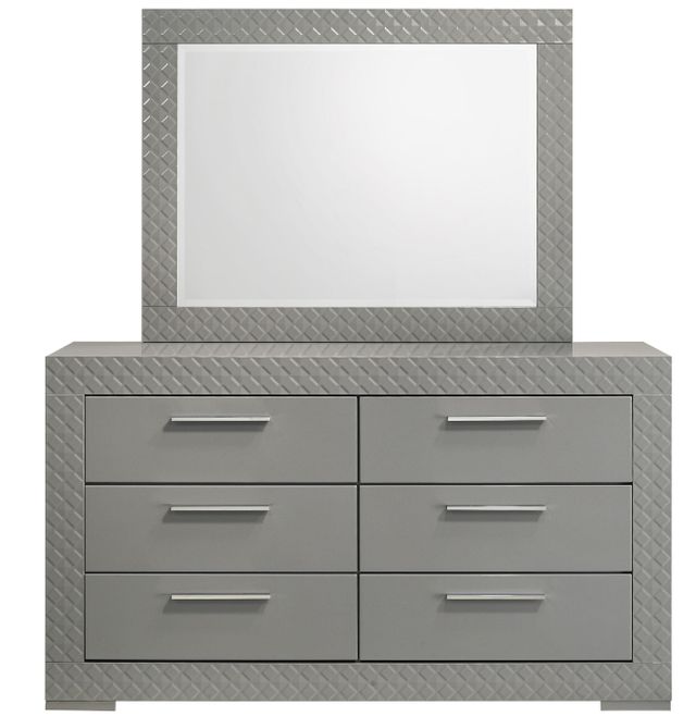 Coaster® Ives Gray High Gloss Dresser and Mirror-1